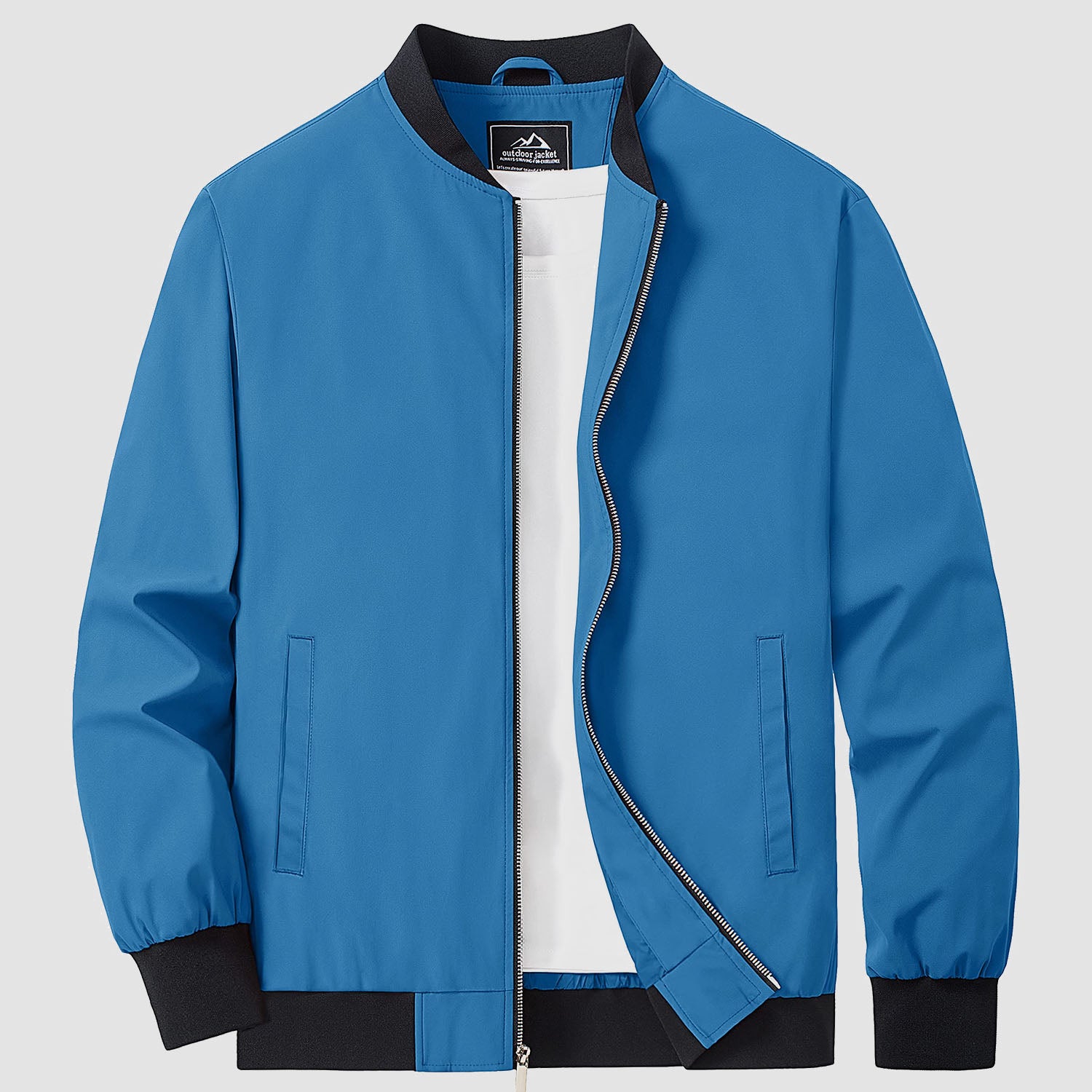 Men's Bomber Jacket Lightweight Windbreaker with Pockets - veyora