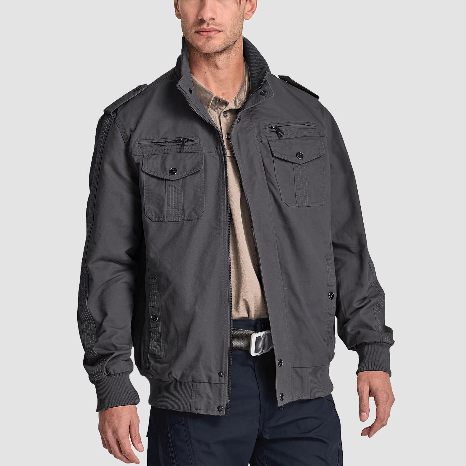 Men's Lightweight Tactical Cargo Jackets Combat Jacket - veyora