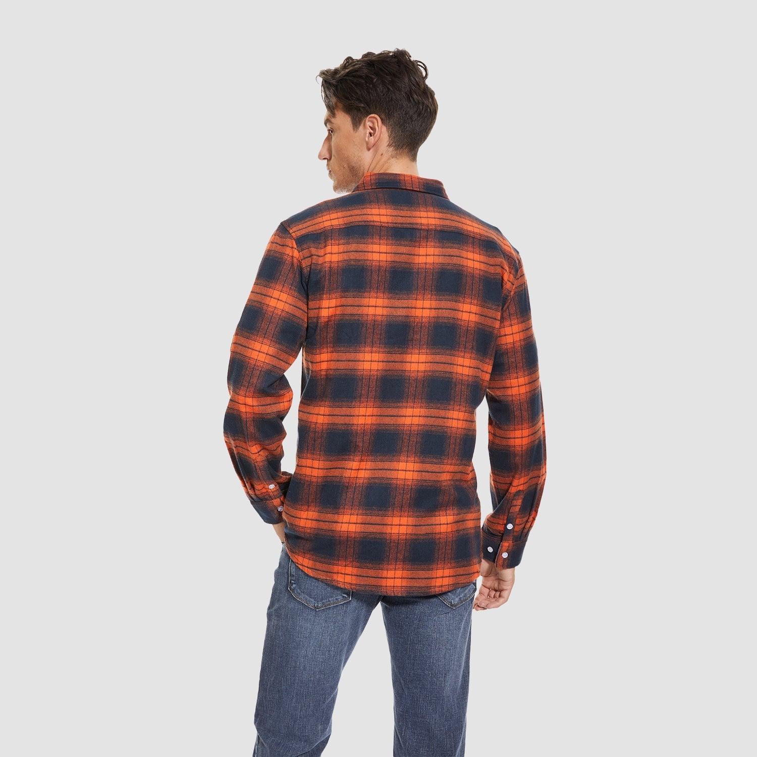 Men's Long Sleeve Cotton Plaid Flannel Shirt