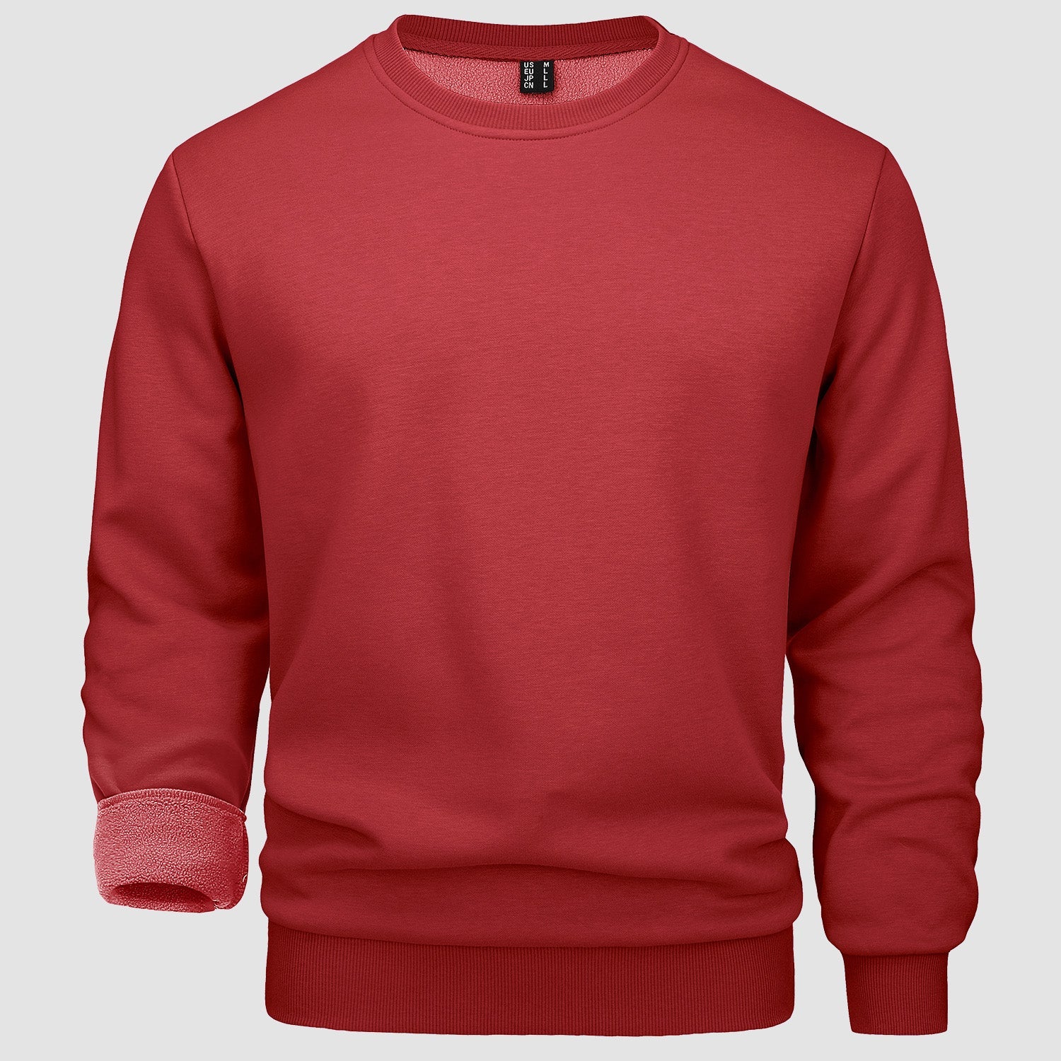 Men's Fleece Crewneck Sweatshirt - Warm Lilac Pullover - veyora