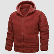 Men's Fleece Hoodie Sherpa Jacket Full Zip with 4 Pockets - veyora