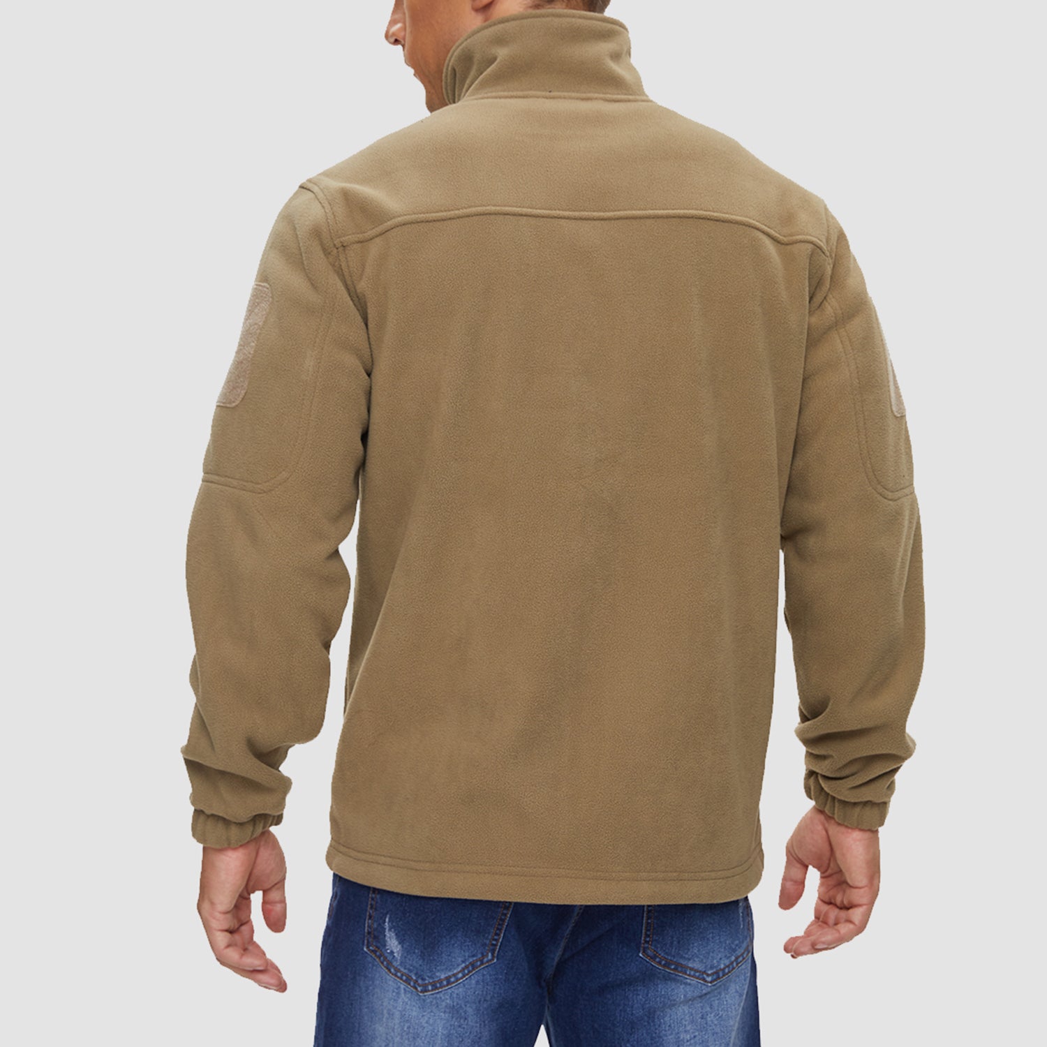 Men's Fleece Tactical Jacket Stand Collar Military Field Jackets - veyora