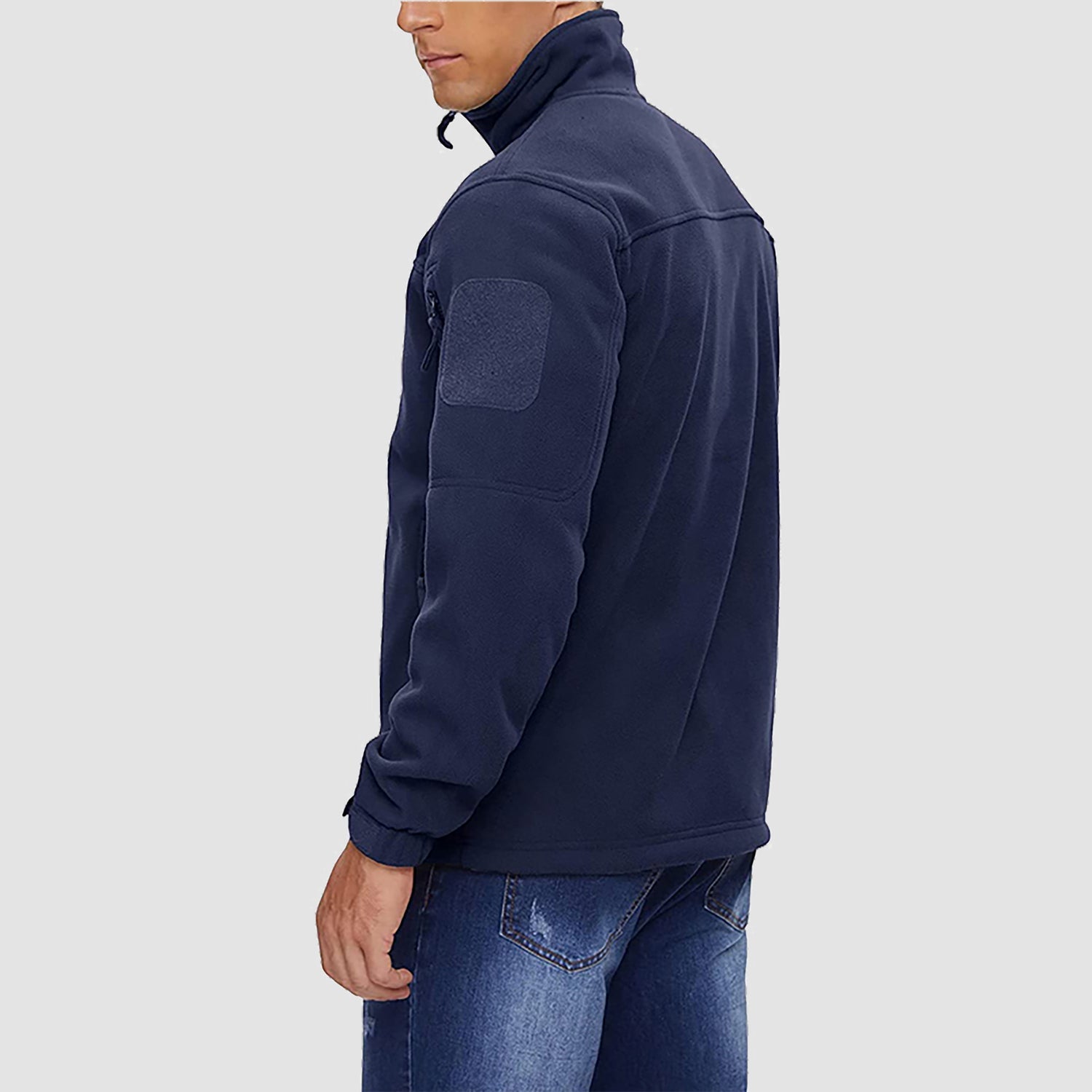 Men's Fleece Tactical Jacket Stand Collar Military Field Jackets - veyora