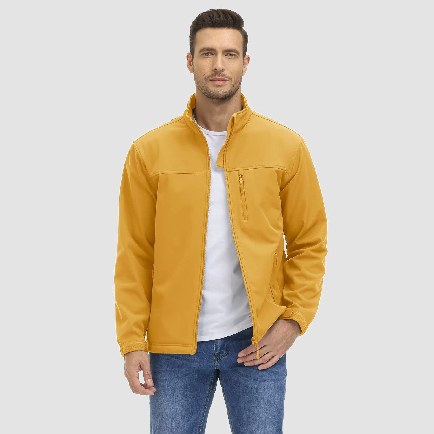 Men's Fleece Lined Jacket Lightweight Waterproof Jacket - veyora