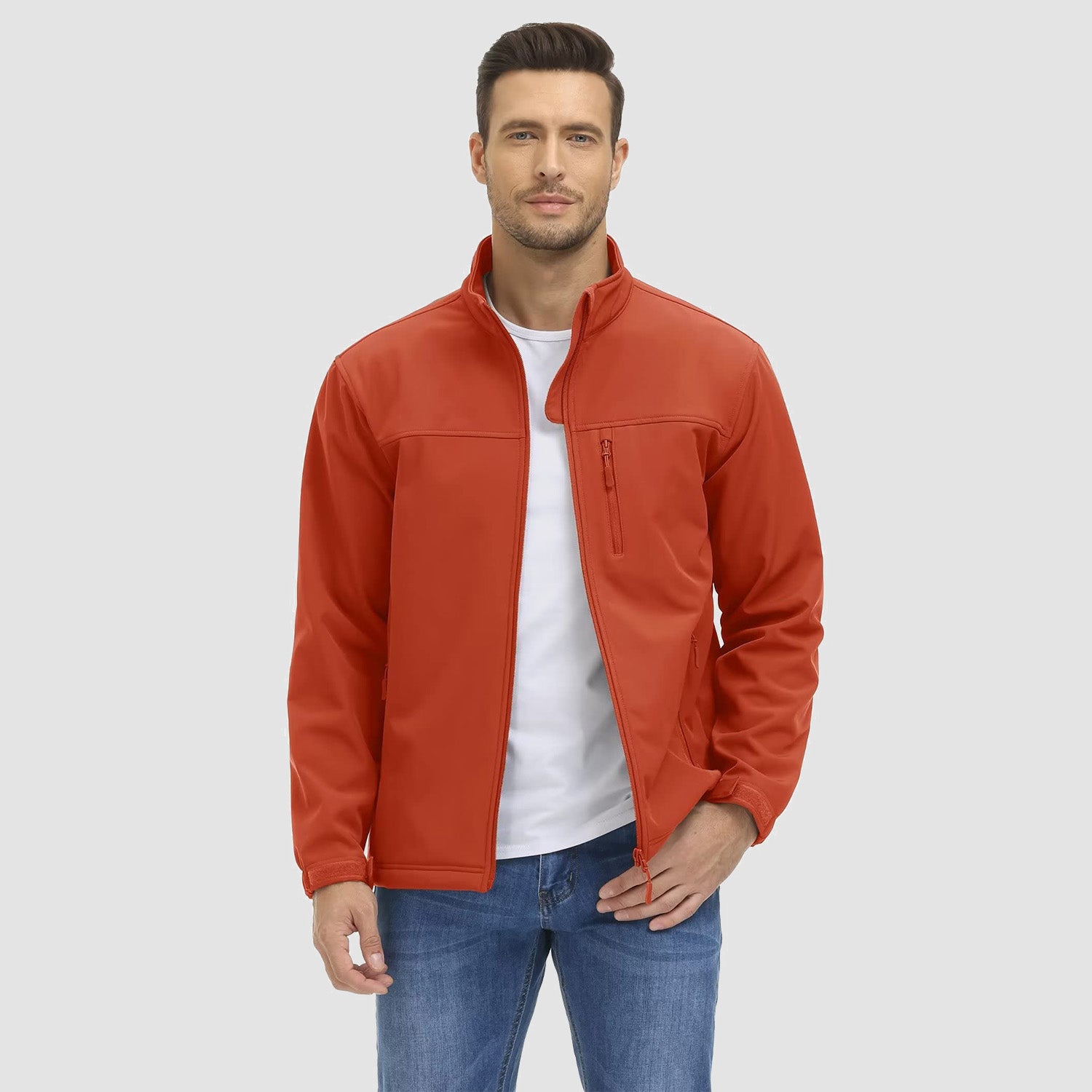 Men's Fleece Lined Jacket Lightweight Waterproof Jacket - veyora