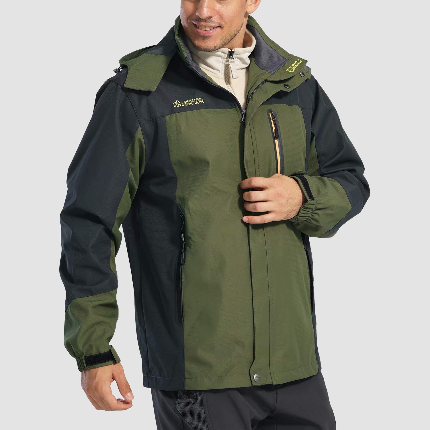 Men's Windproof Water Resistant Jacket - 5 Pockets for Hiking - veyora