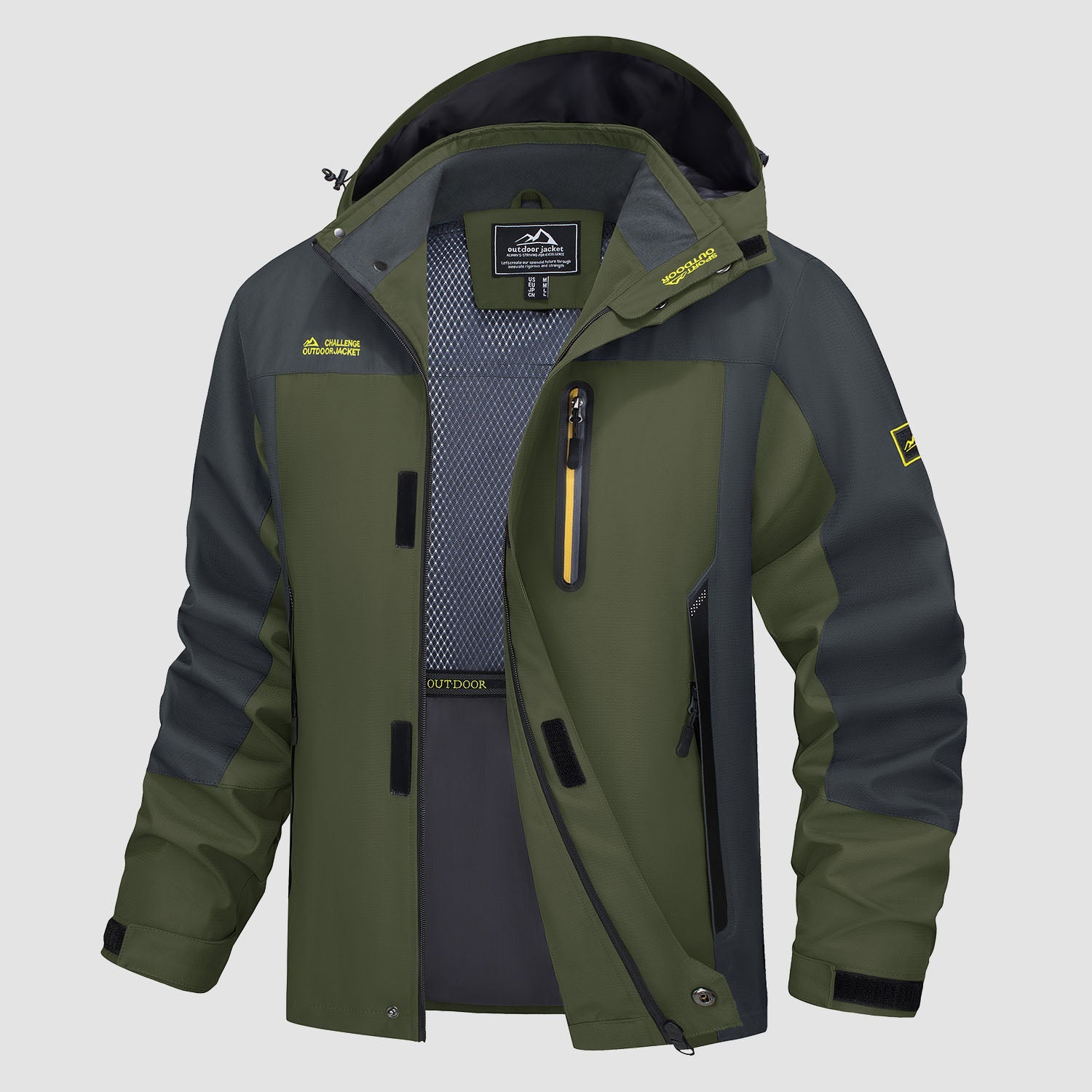 Men's Windproof Water Resistant Jacket - 5 Pockets for Hiking - veyora