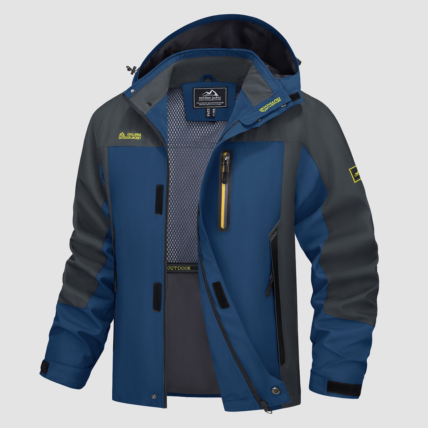 Men's Windproof Water Resistant Jacket - 5 Pockets for Hiking - veyora