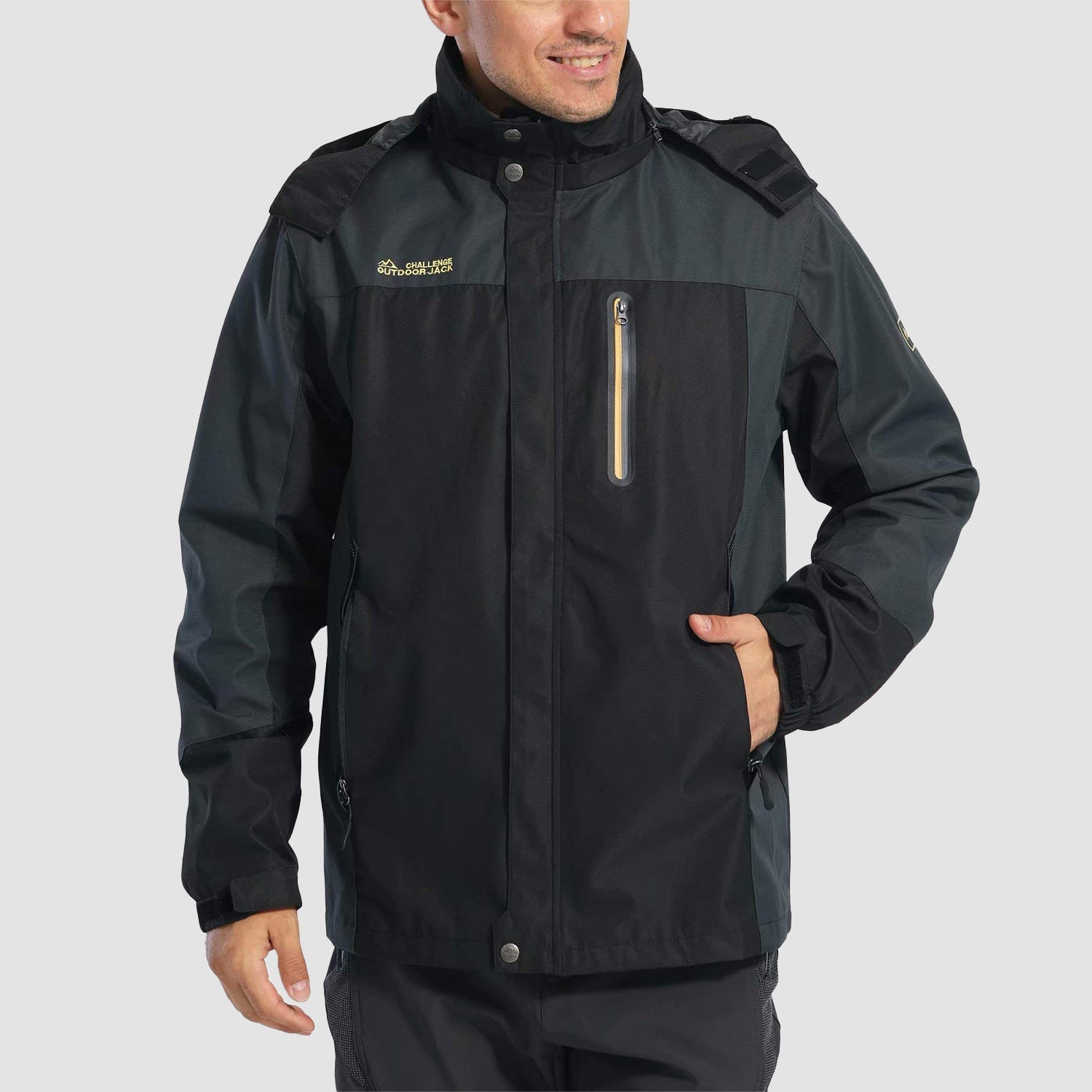 Men's Windproof Water Resistant Jacket - 5 Pockets for Hiking - veyora