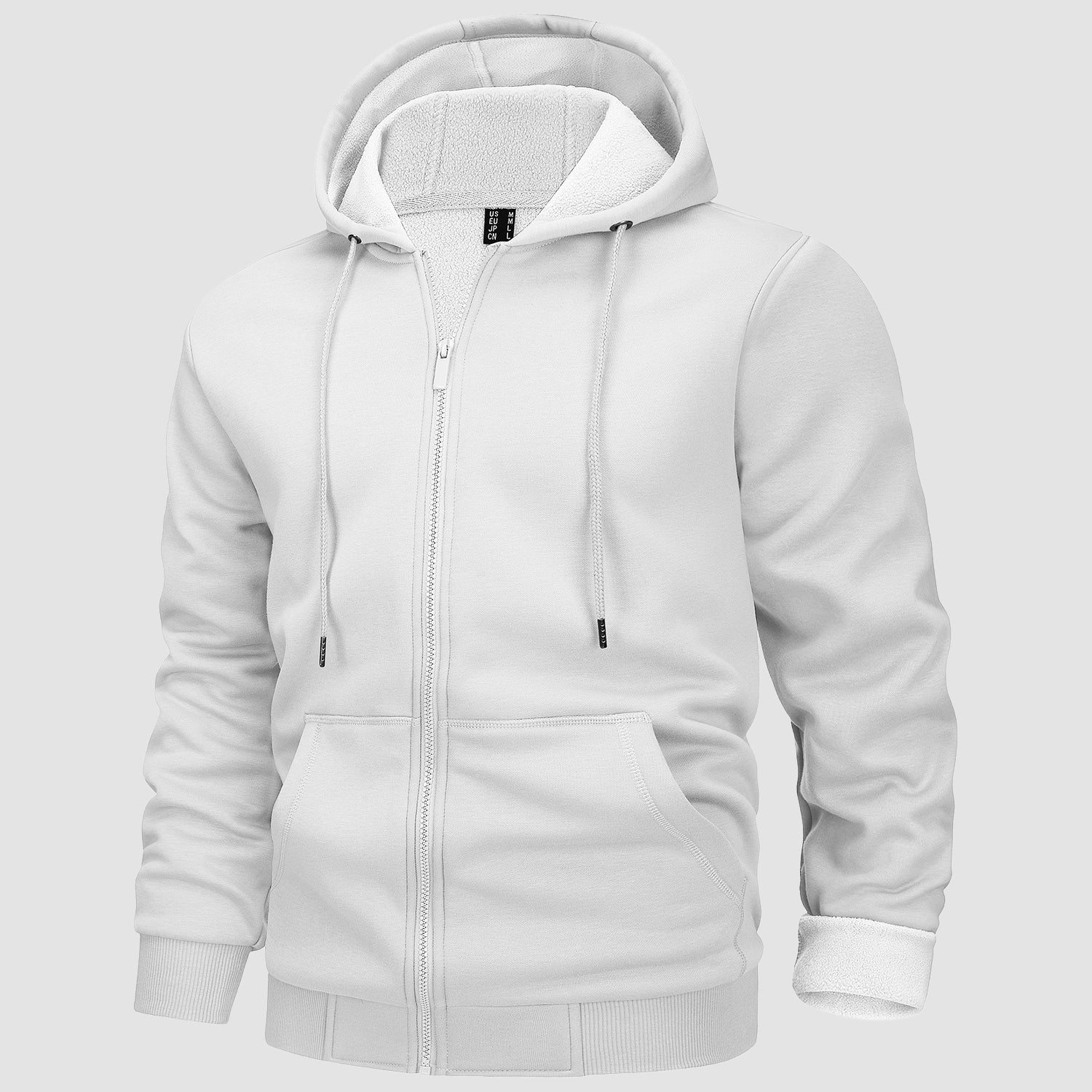 Men's Fleece Hoodie Bomber Jacket - Zip Up Sweatshirt - veyora