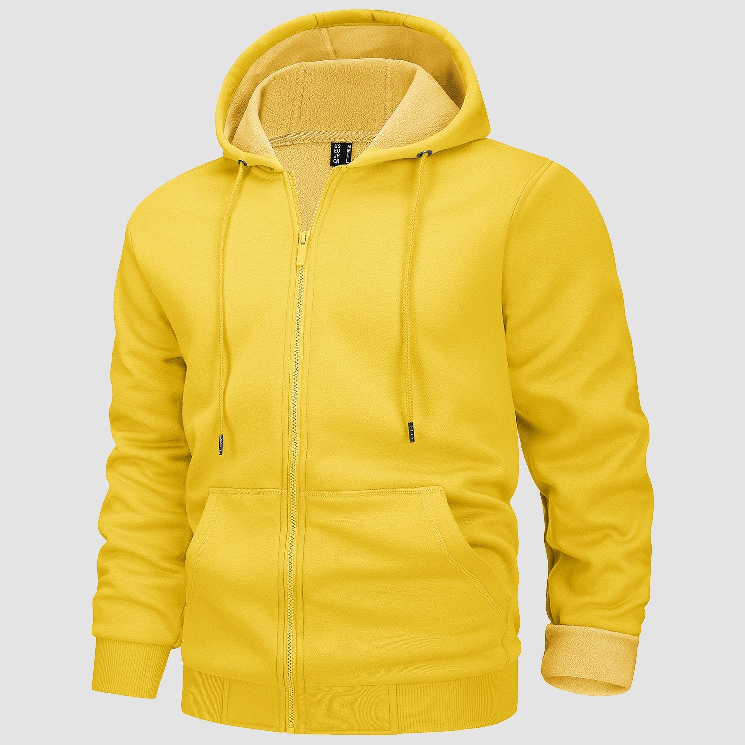 Men's Fleece Hoodie Bomber Jacket - Zip Up Sweatshirt