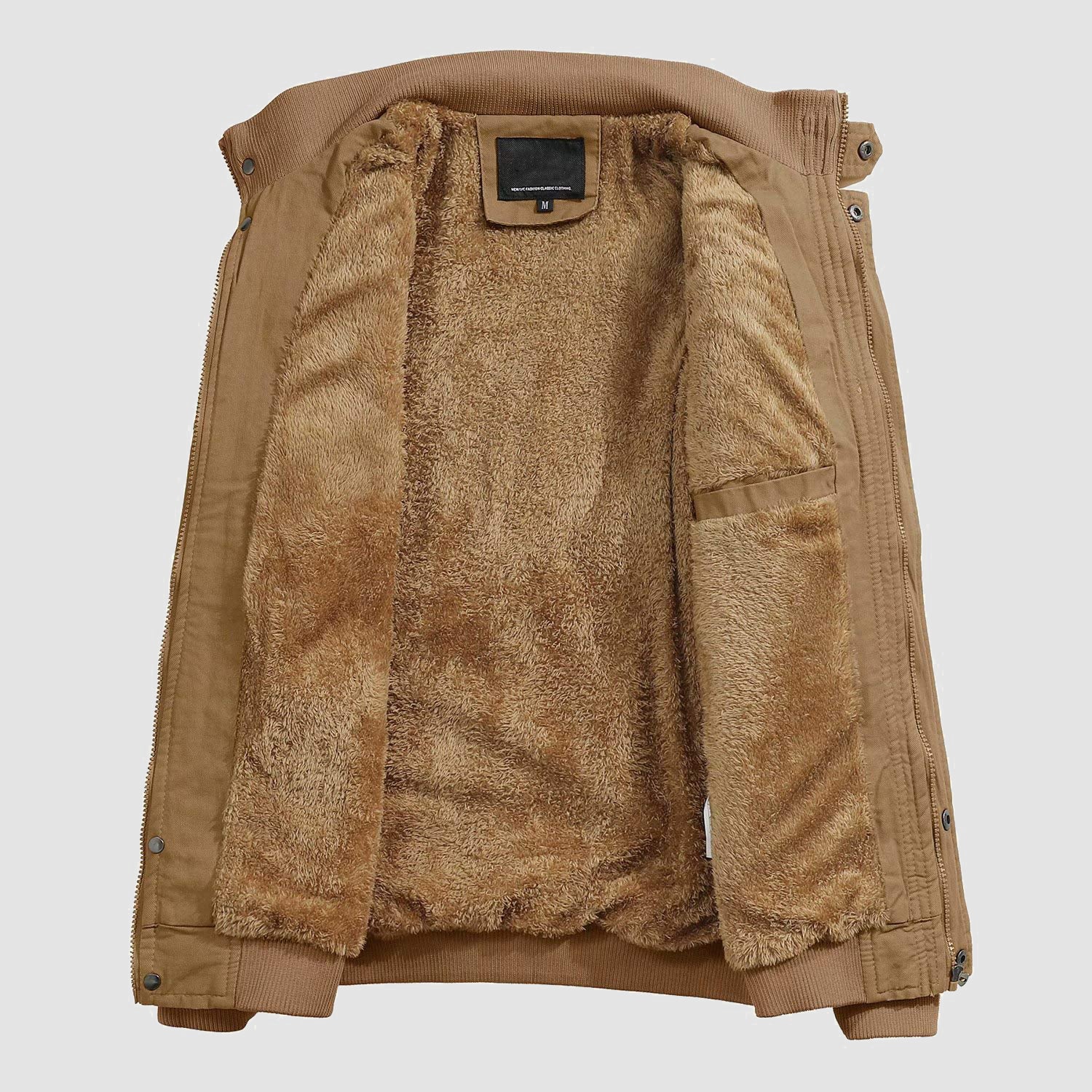 Men's Cotton Military Bomber Jacket - Lightweight Zip-Up