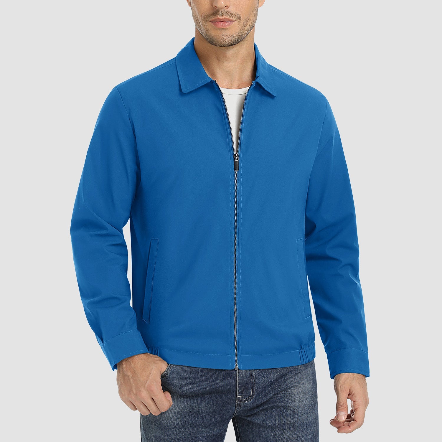 Men's Lightweight Jacket Casual Laydown Collar Jacket - veyora