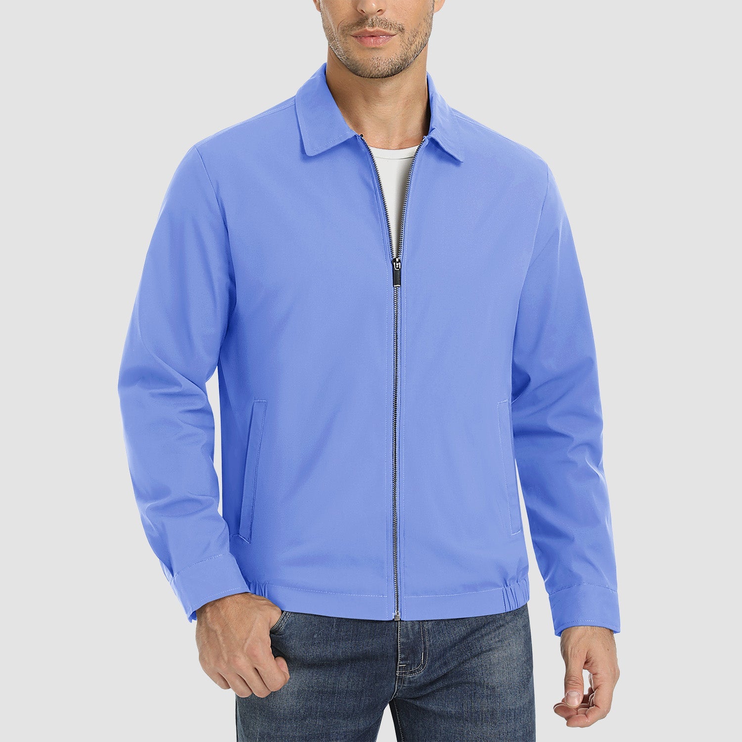 Men's Lightweight Jacket Casual Laydown Collar Jacket - veyora
