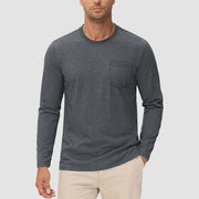 Men's Basic Long Sleeve Shirt Casual Lightweight T-Shirt - veyora
