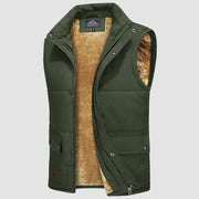 Men's Padded Vest Warm Fleece Lined Sleeveless Jacket - veyora