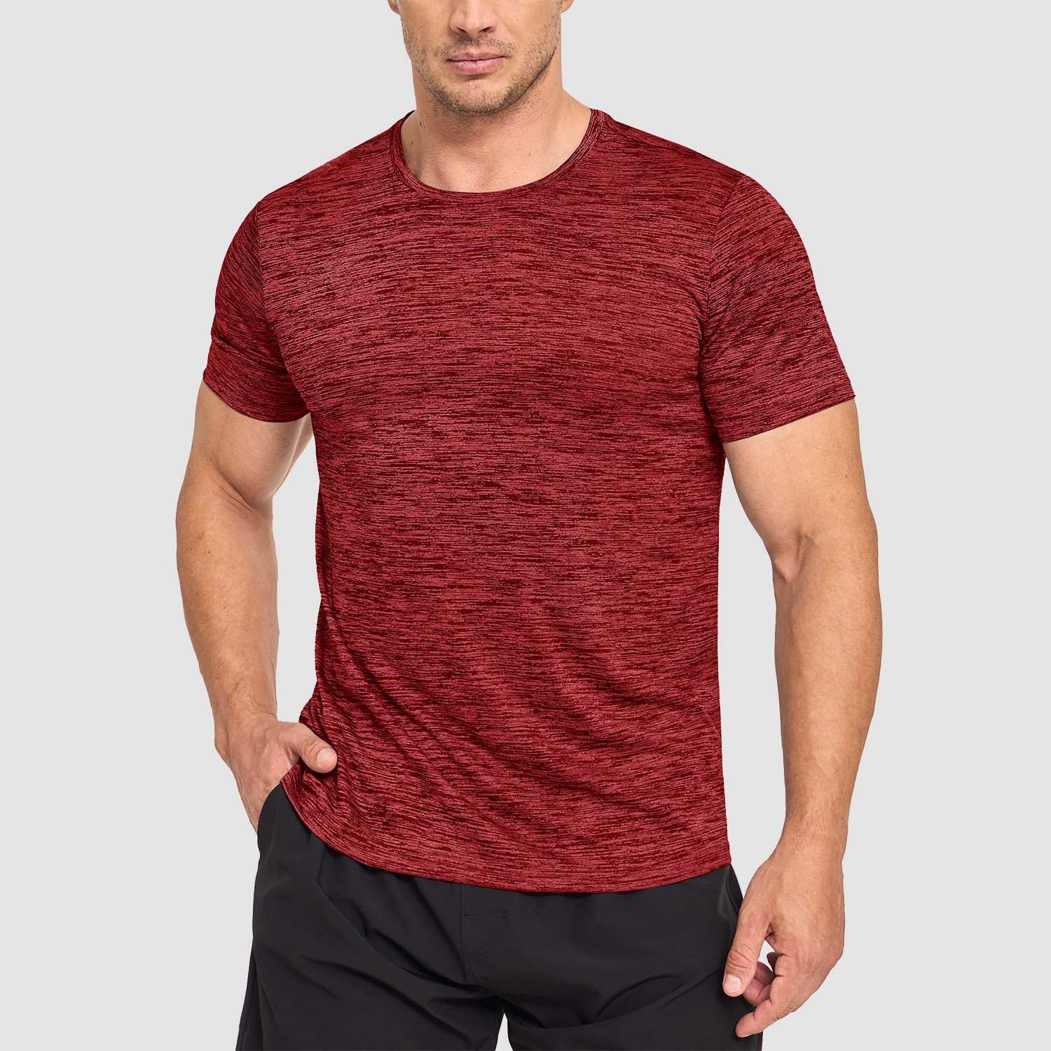 Men's Quick-Dry Athletic T-Shirt Short Sleeve Crew Neck