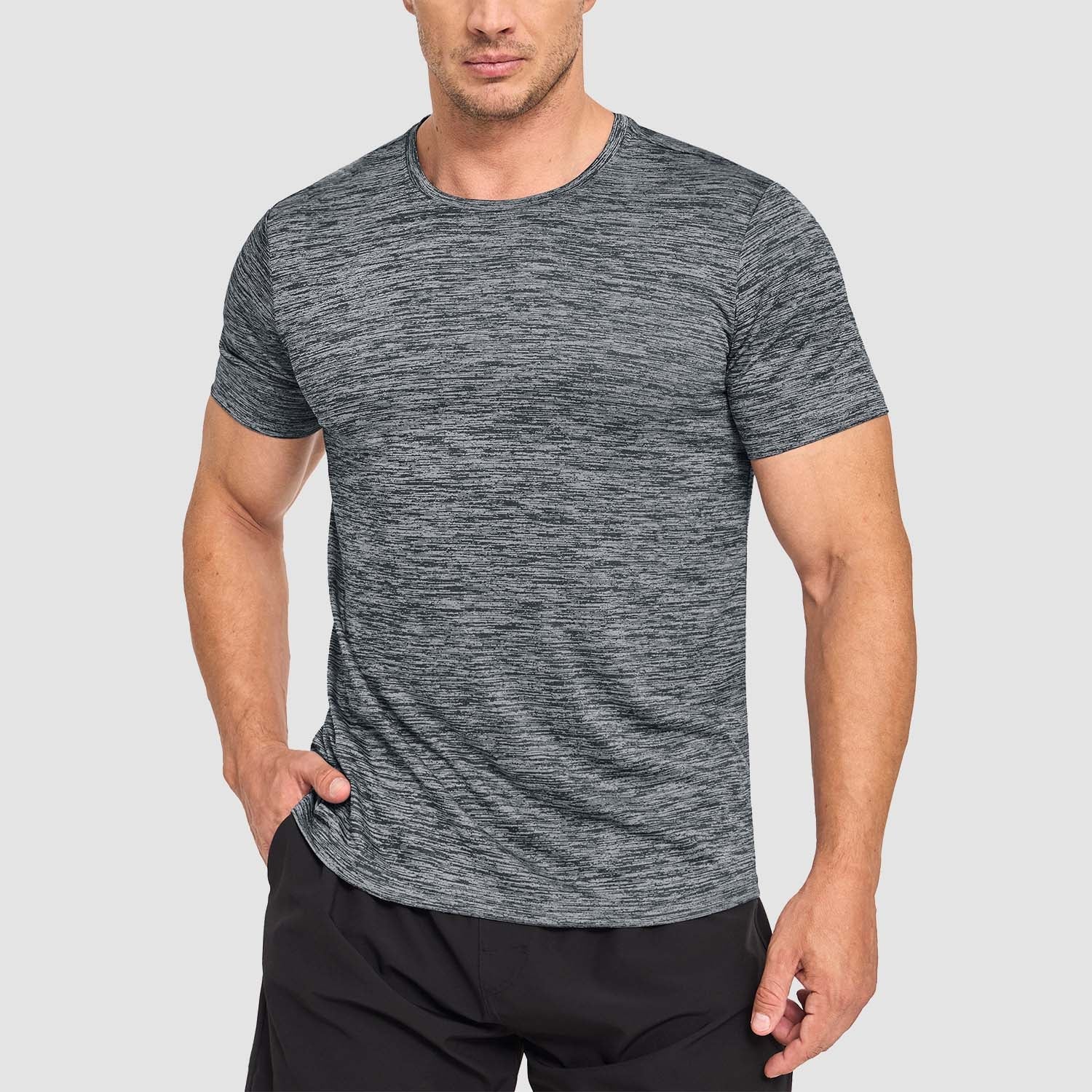 Men's Quick-Dry Athletic T-Shirt Short Sleeve Crew Neck