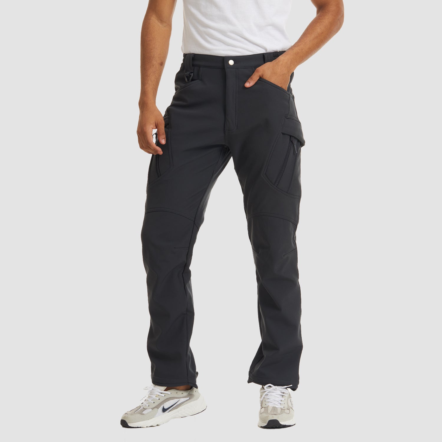 Men's Tactical Pants, 9 Pockets, Fleece Lined, Water Repellent