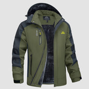 Men's Water Resistant Ski Jacket - Fleece Lined Parka with Pockets - veyora
