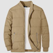 Men's Quilted Bomber Puffer Jacket - Warm Windproof Outwear - veyora