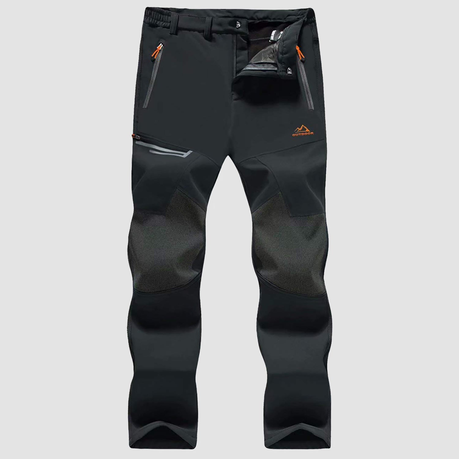 Men's Fleece - Lined Ski Pants - Water - Resistant, 4 Zip Pockets - veyora