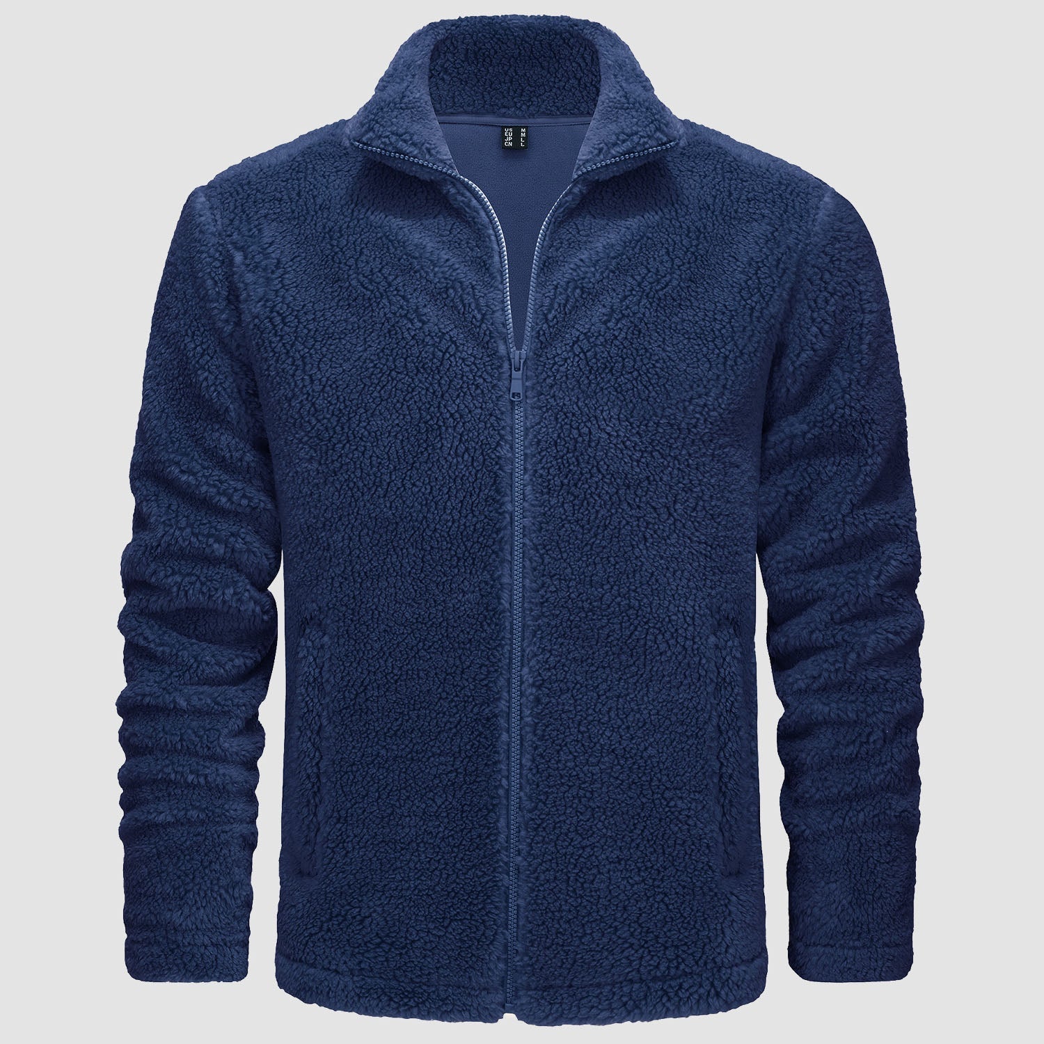 Men's Fluffy Sherpa Fleece Jacket Full Zip Casual Winter Outwear - veyora