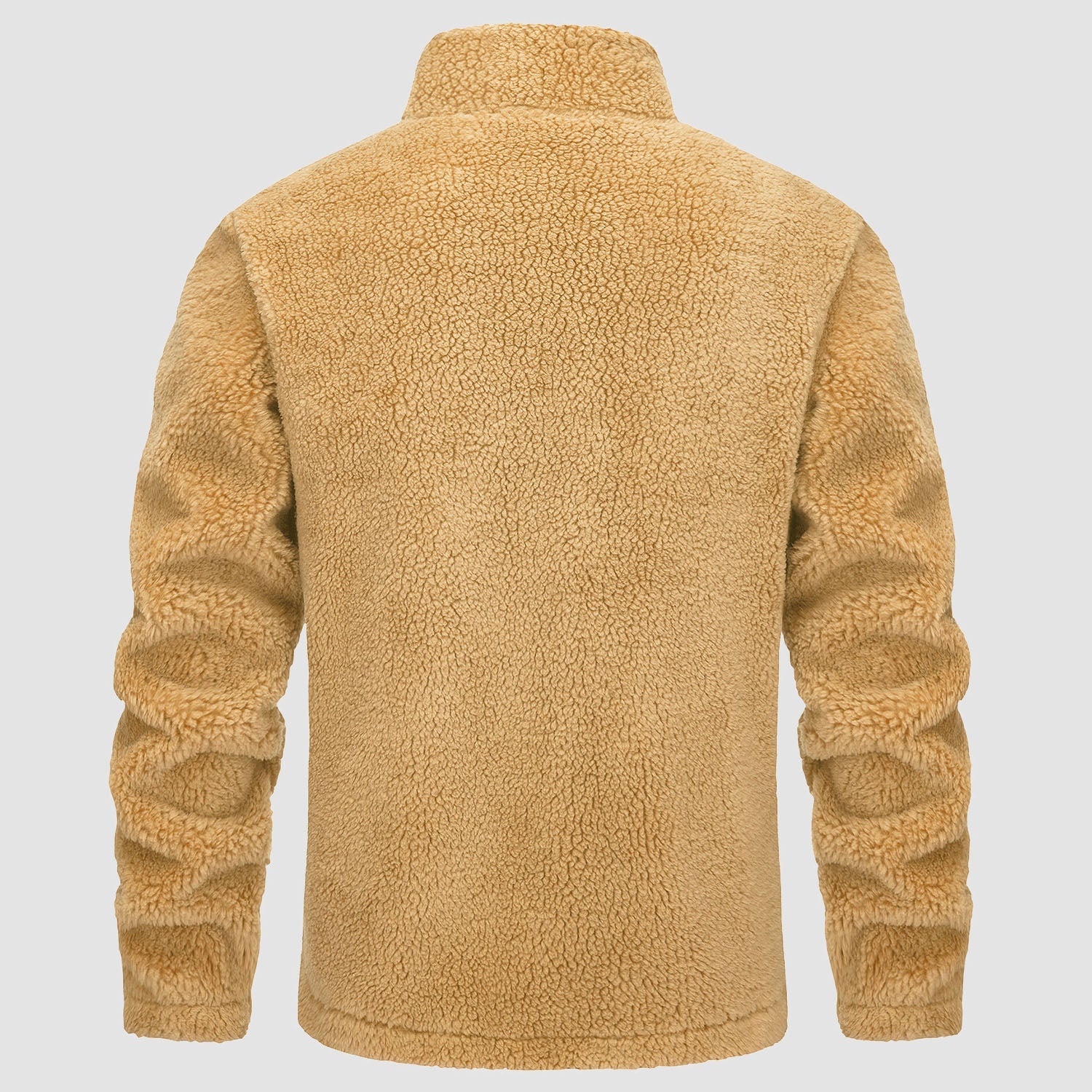 Men's Fluffy Sherpa Fleece Jacket Full Zip Casual Winter Outwear - veyora