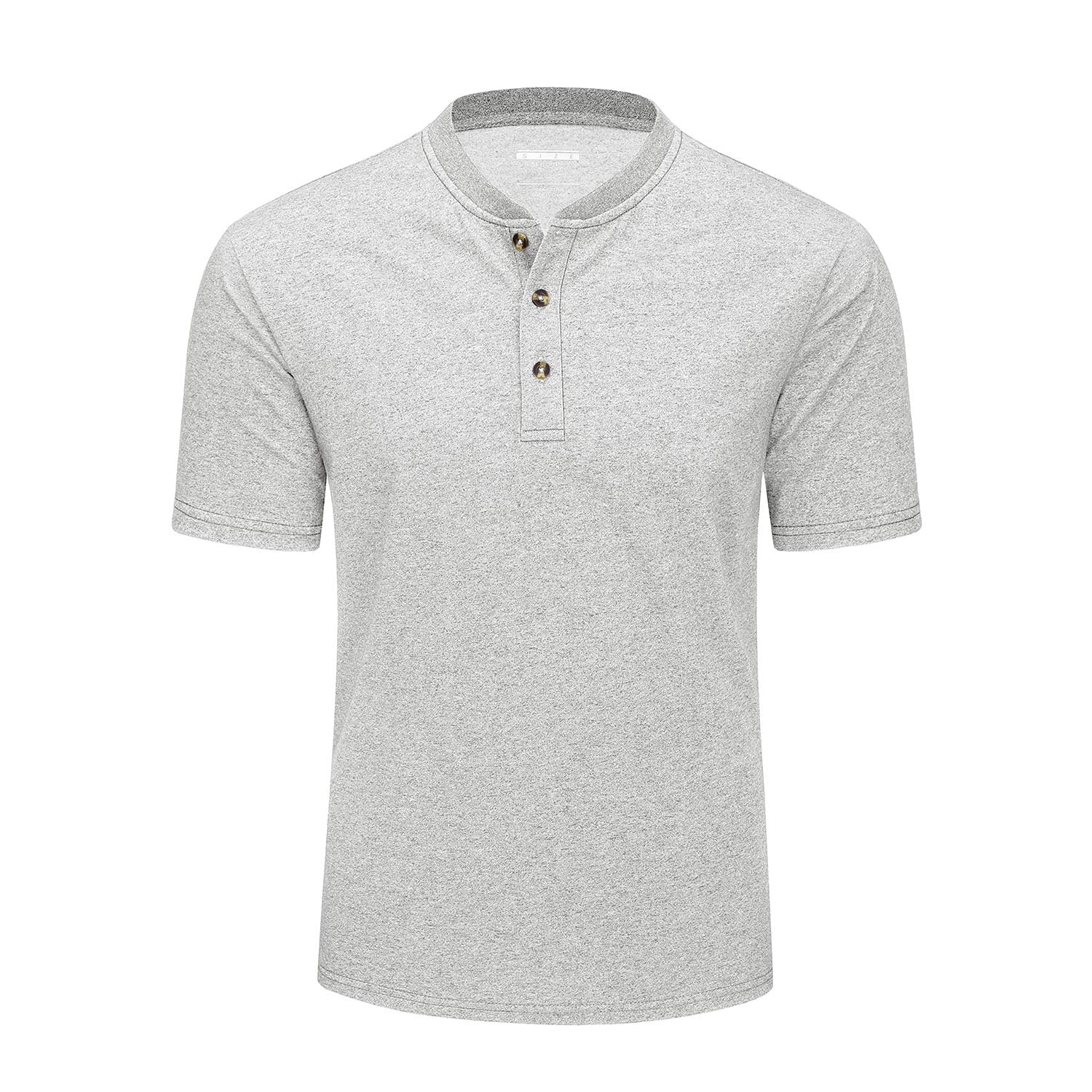 Men's Cotton Henley Shirt Casual Summer T-Shirt