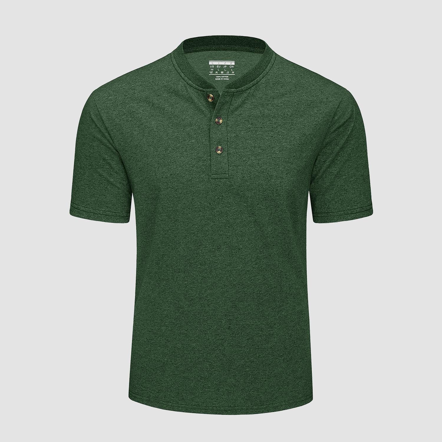 Men's Cotton Henley Shirt Casual Summer T-Shirt
