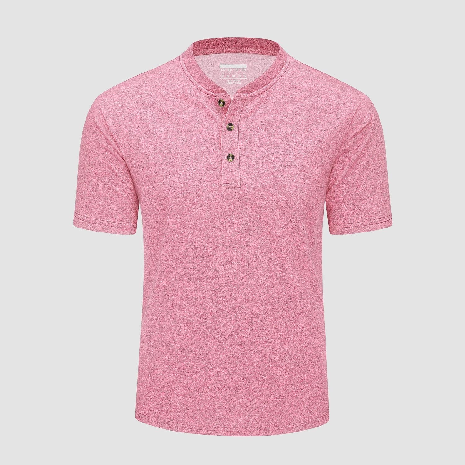 Men's Cotton Henley Shirt Casual Summer T-Shirt