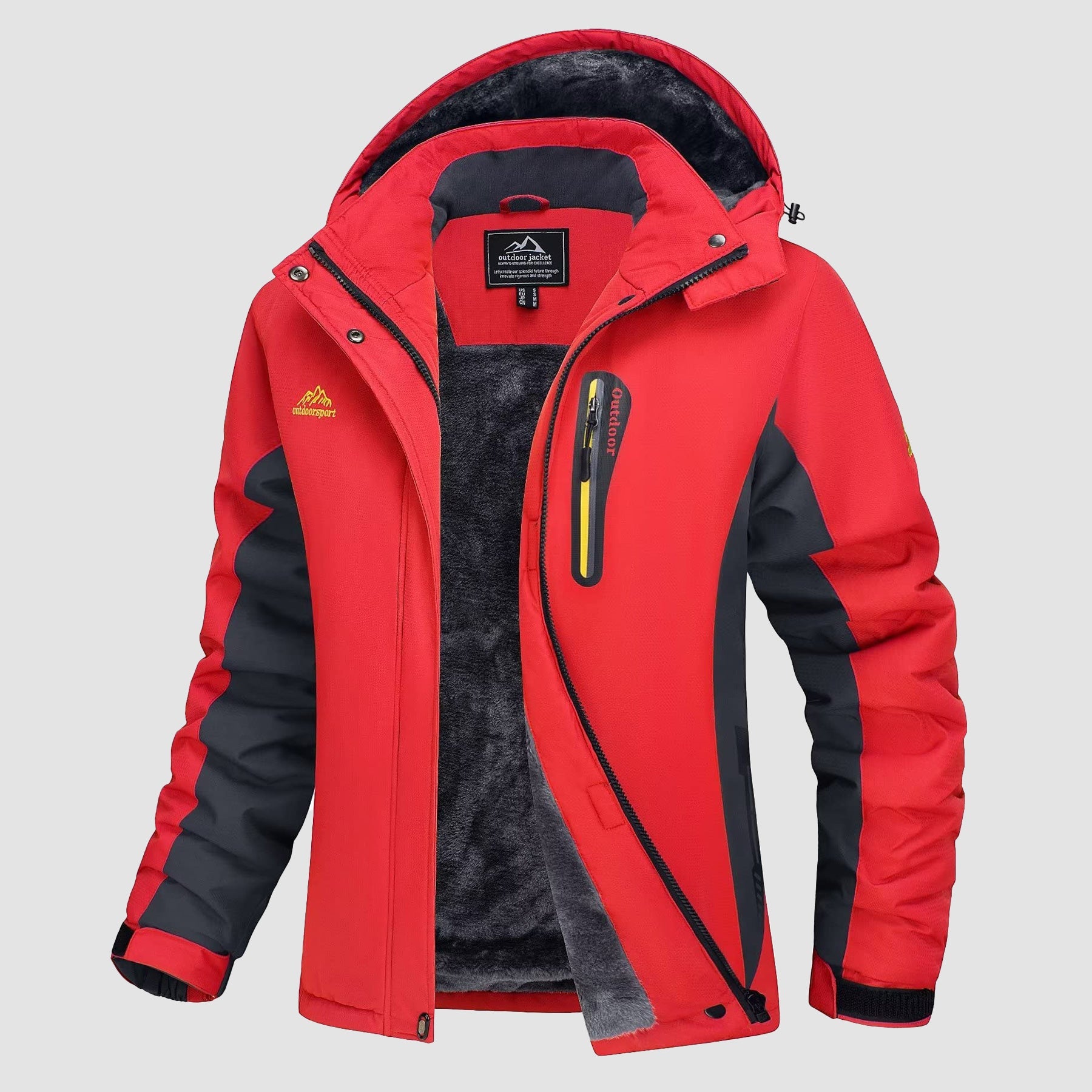 Women's Waterproof Fleece - Lined Ski Jacket with Hood - veyora