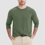 Men's Crew Neck Long Sleeve Shirt Quick Dry Sports Shirt - veyora