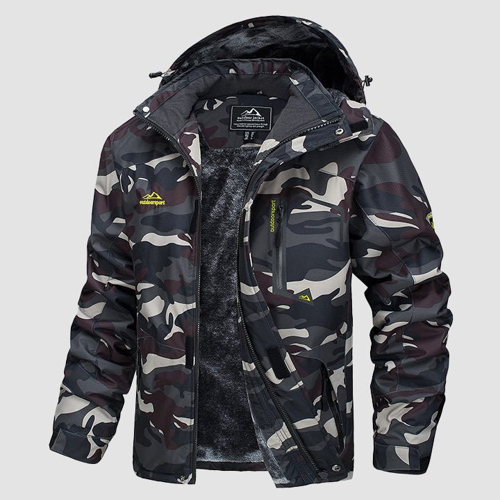 Men's Water-Repellent Winter Ski Jacket with Fleece Lining