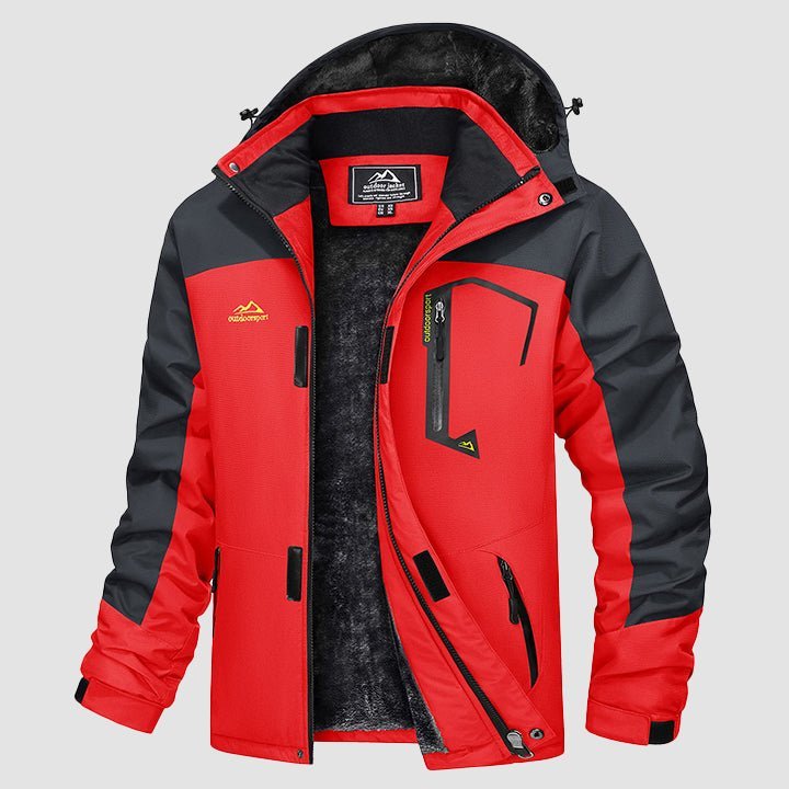 Men's Water - Repellent Winter Ski Jacket with Fleece Lining - veyora