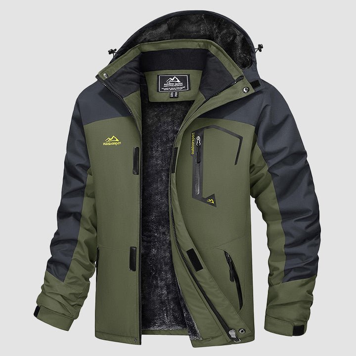 Men's Water - Repellent Winter Ski Jacket with Fleece Lining - veyora