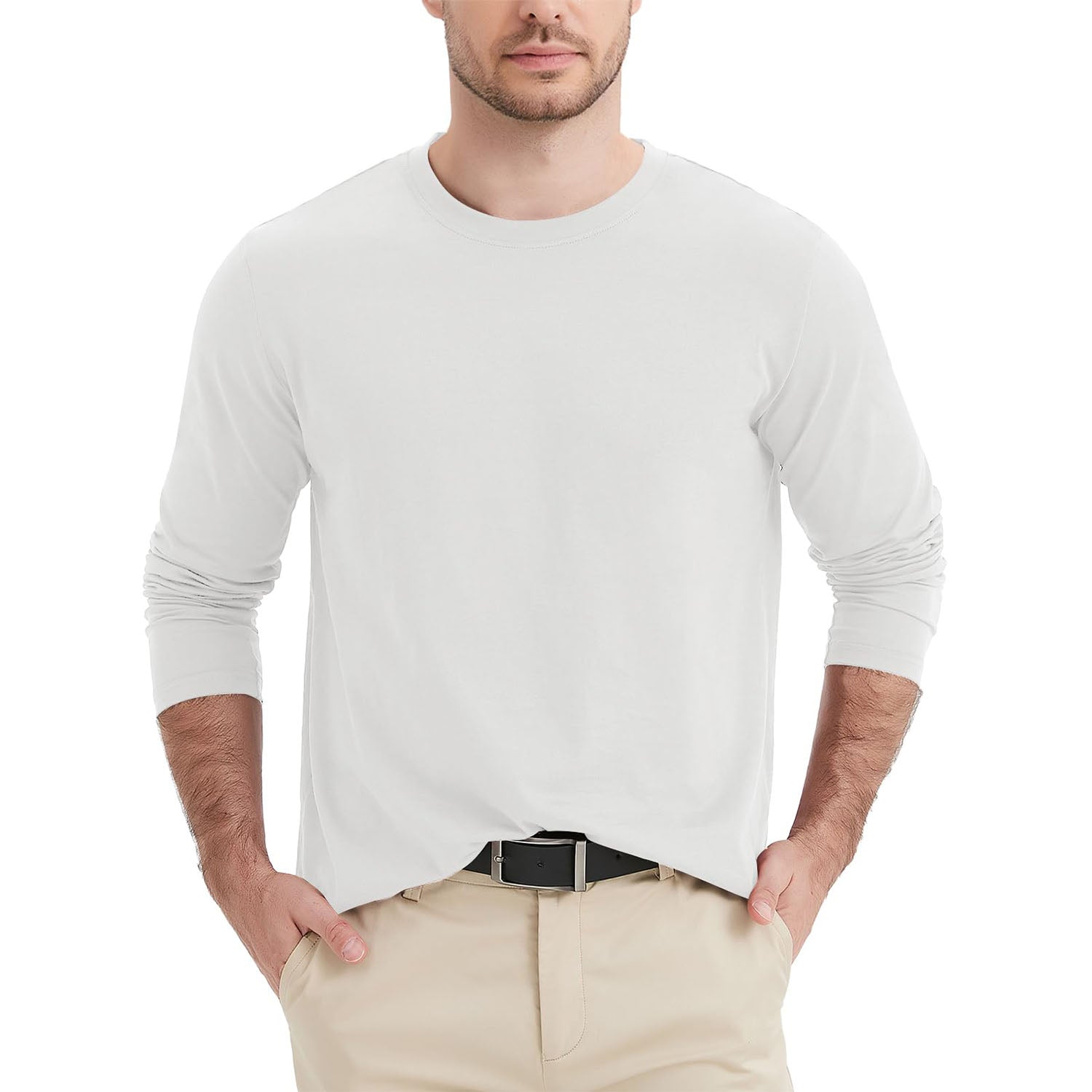 Men's Crew Neck Long Sleeve Shirt Quick Dry Sports Shirt