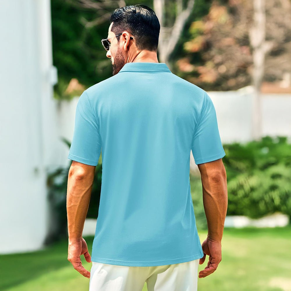 Men's Cotton Polo Shirts - Breathable Short Sleeve Golf Tee - veyora