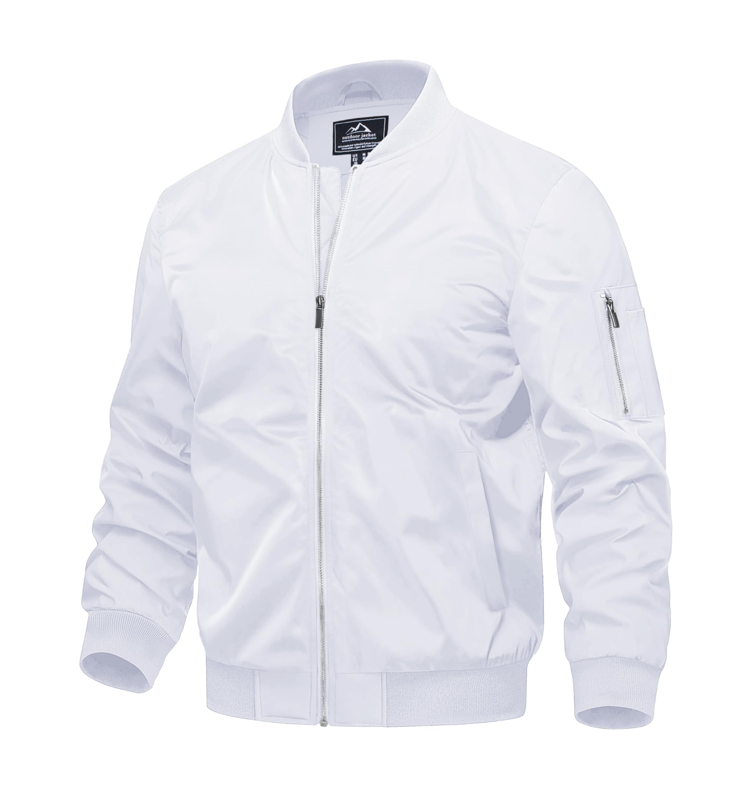 Men's Bomber Jacket, Quilted & Windproof with Pockets