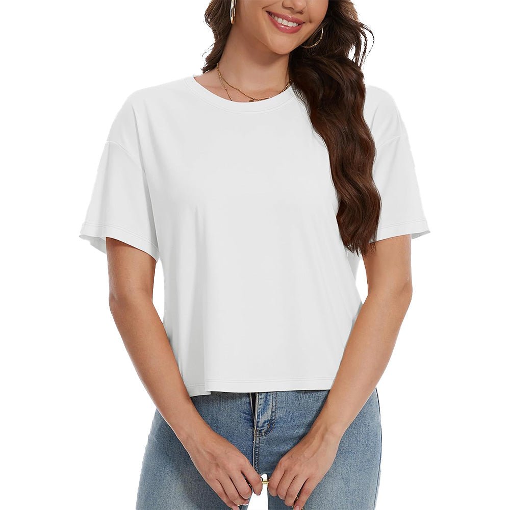【New In】Women's Cotton UPF 50+ Summer Crop Top T-Shirt - veyora