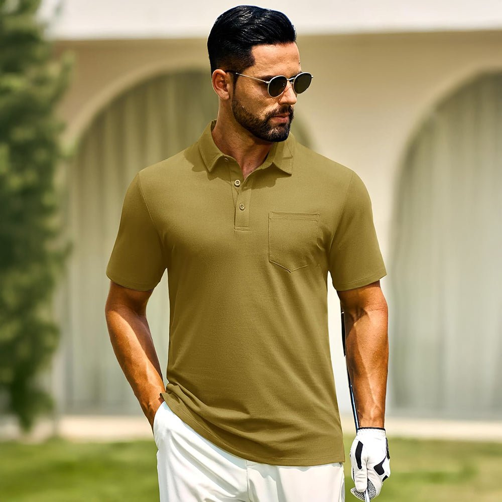 Men's Cotton Polo Shirts - Breathable Short Sleeve Golf Tee - veyora