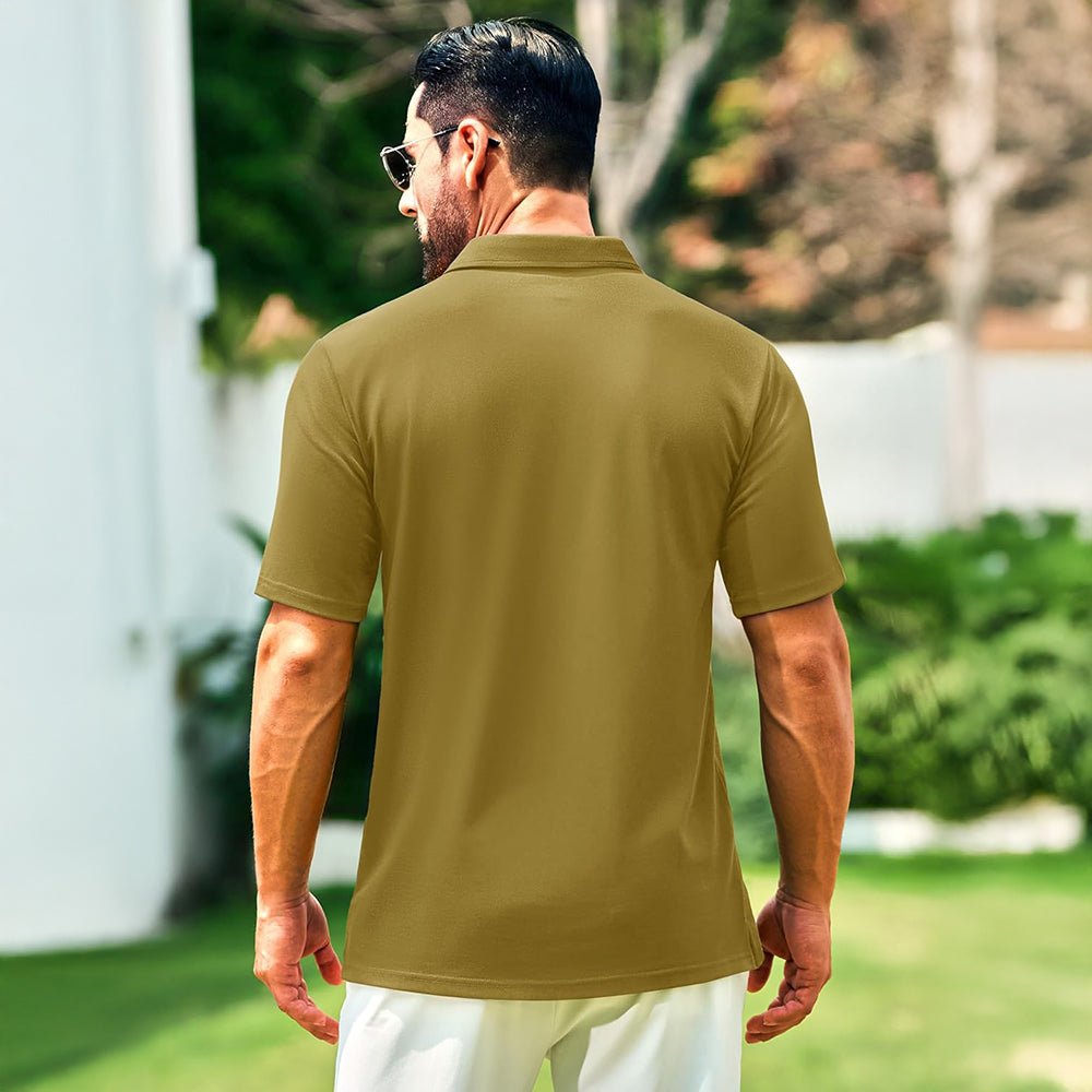 Men's Cotton Polo Shirts - Breathable Short Sleeve Golf Tee - veyora