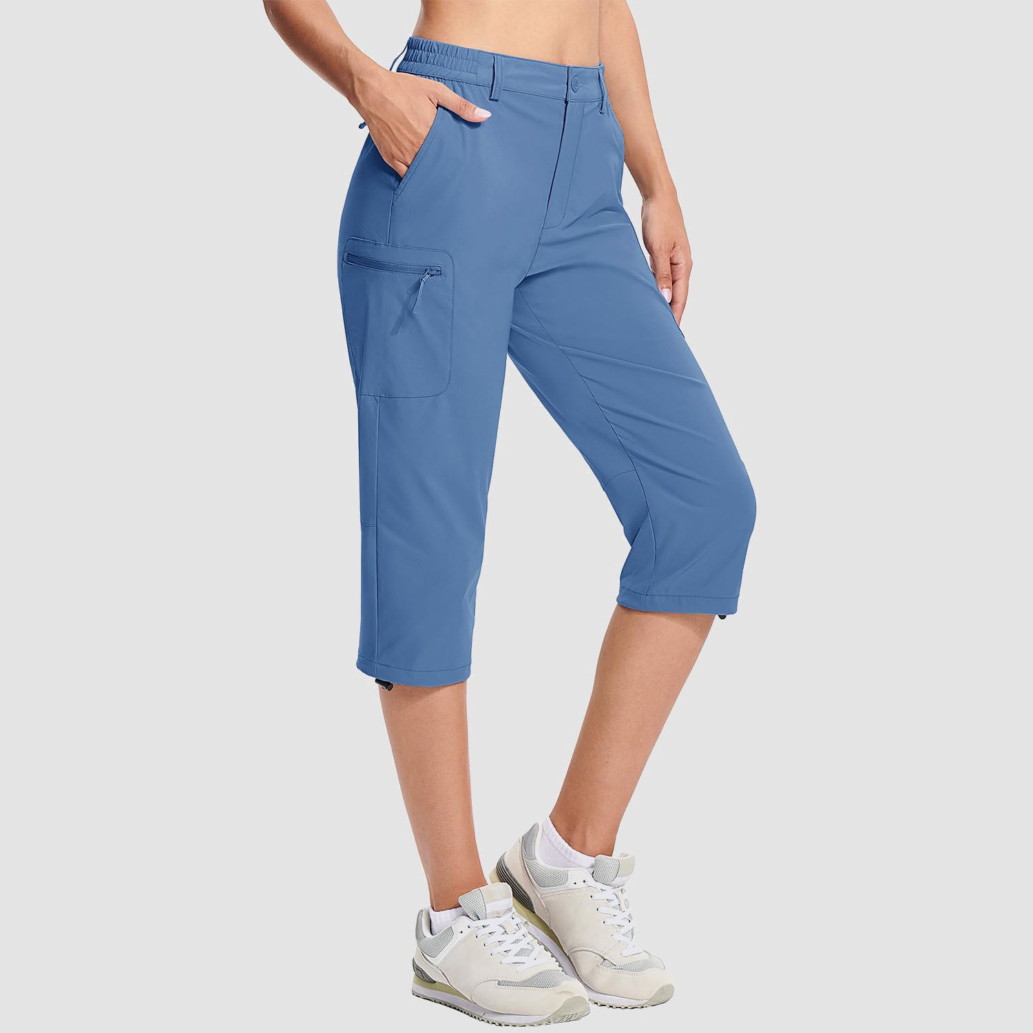 Women's Lightweight Water-Resistant Hiking Capris with 5 Pockets