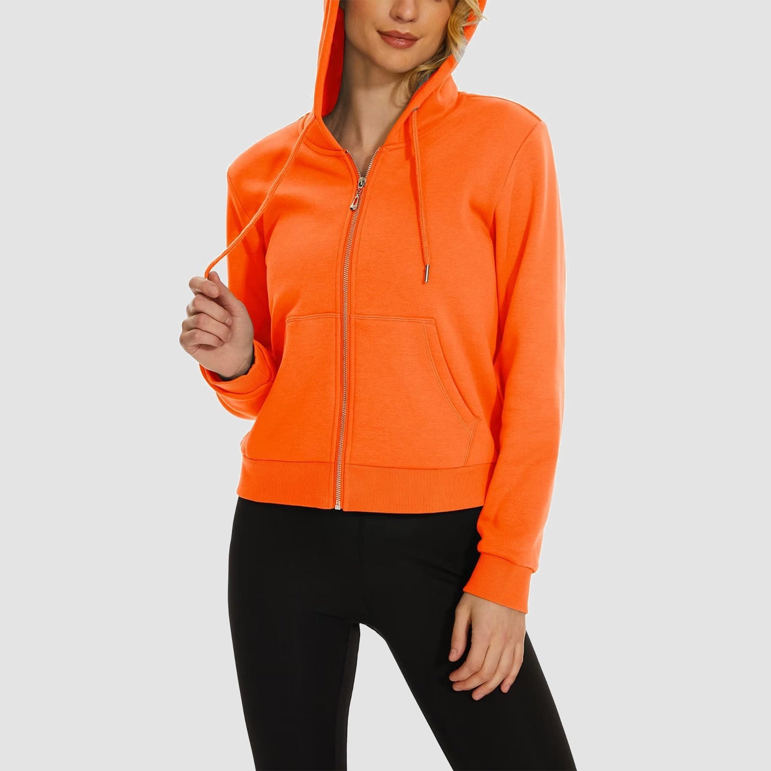 Women's Bomber Hoodie - Fleece-Lined & Full Zip Winter