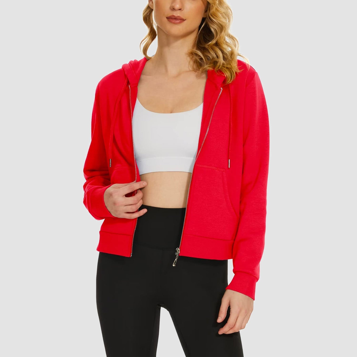 Women's Bomber Hoodie - Fleece-Lined & Full Zip Winter
