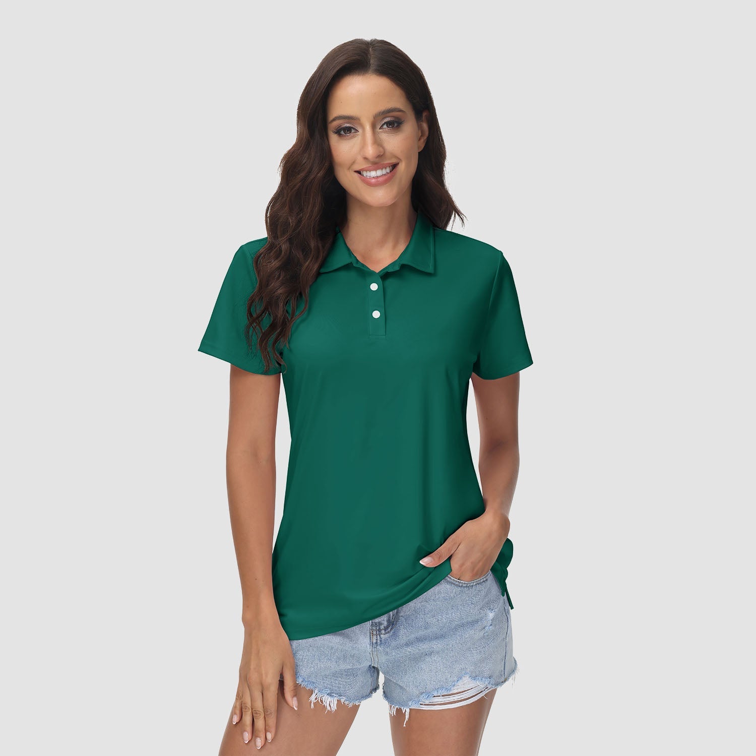 Women's UPF 50+ Sun Protection Polo Shirt, Quick-Dry