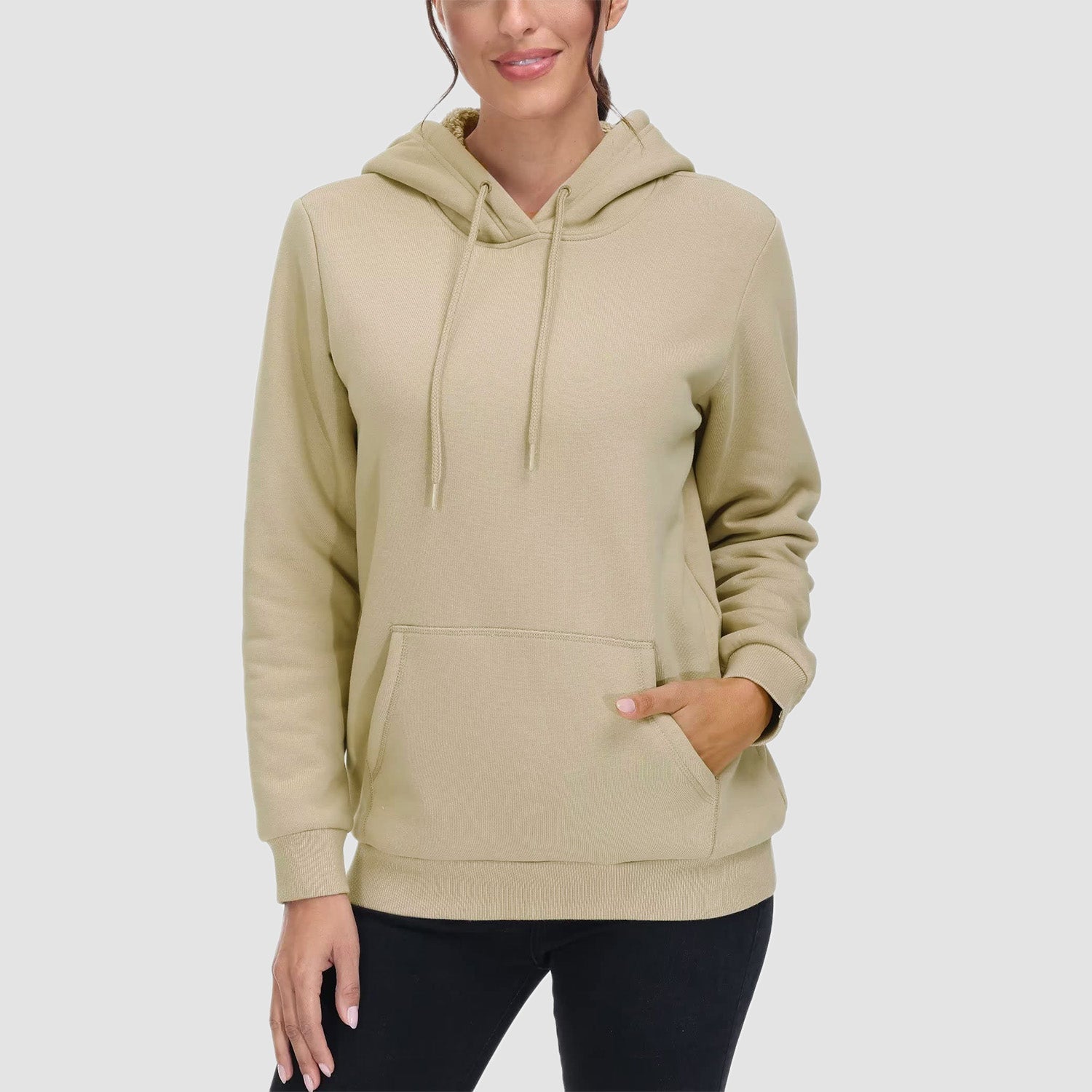 Women's Sherpa Hoodie - Fleece Lined & Kangaroo Pocket