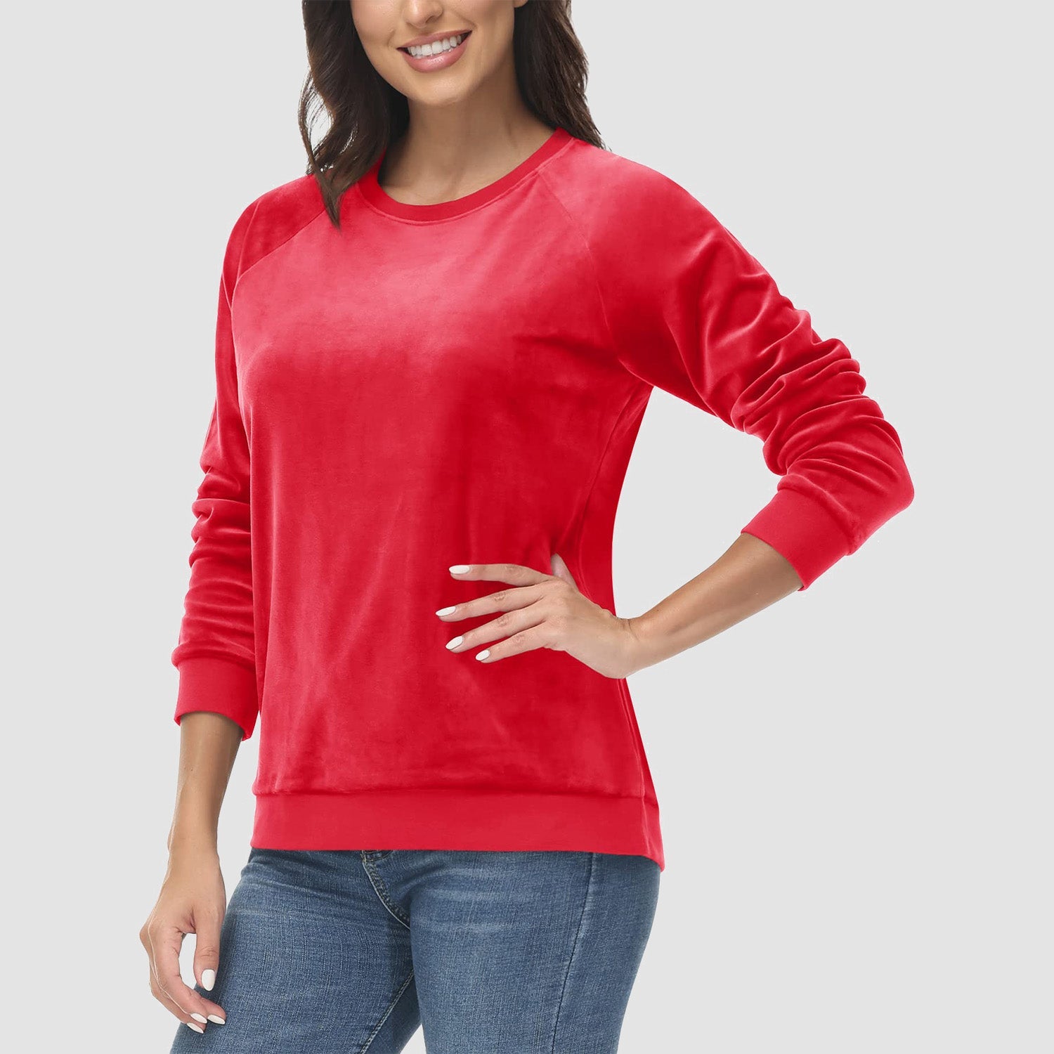 Women's Fleece Sweatshirt - Crewneck & Long Sleeve