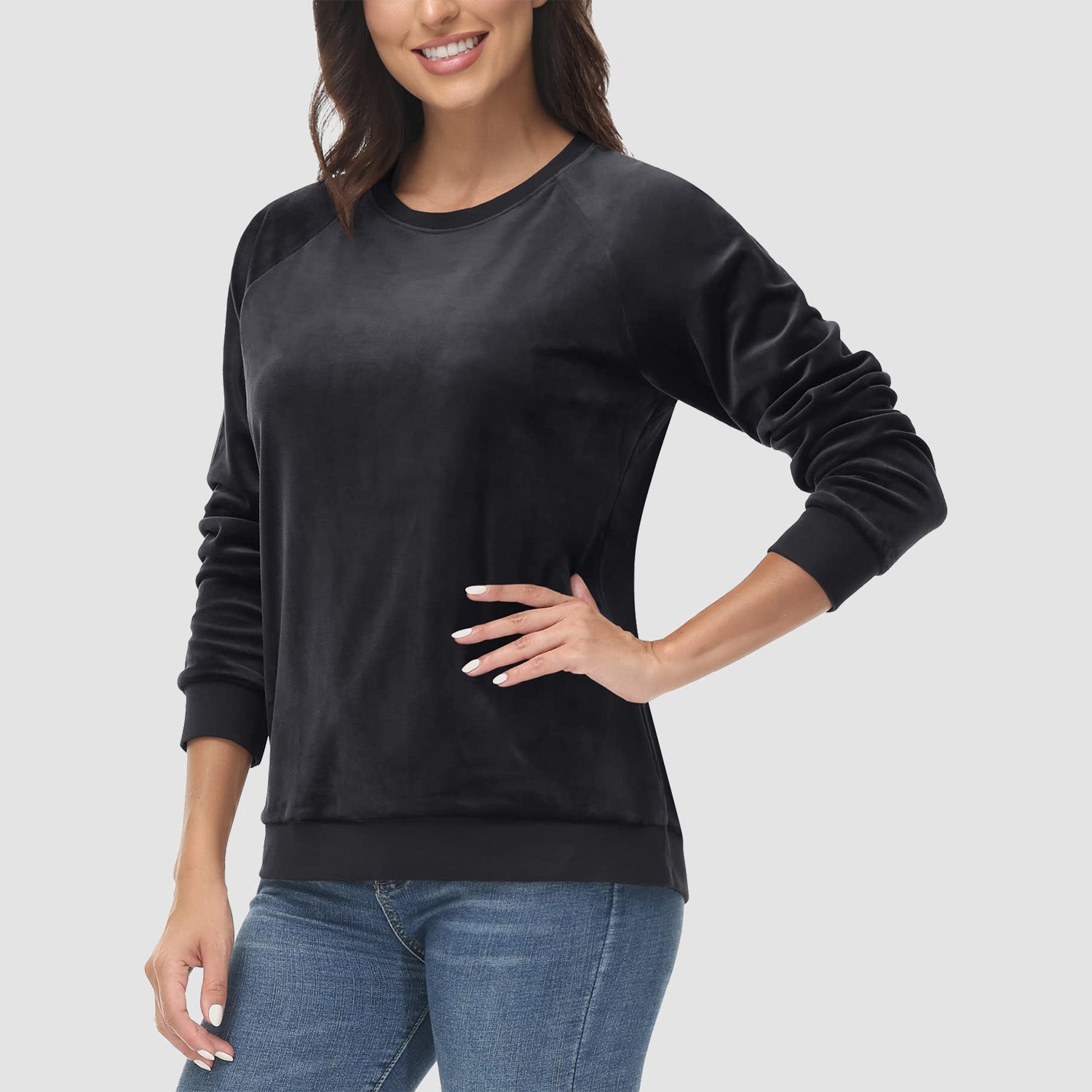 Women's Fleece Sweatshirt - Crewneck & Long Sleeve