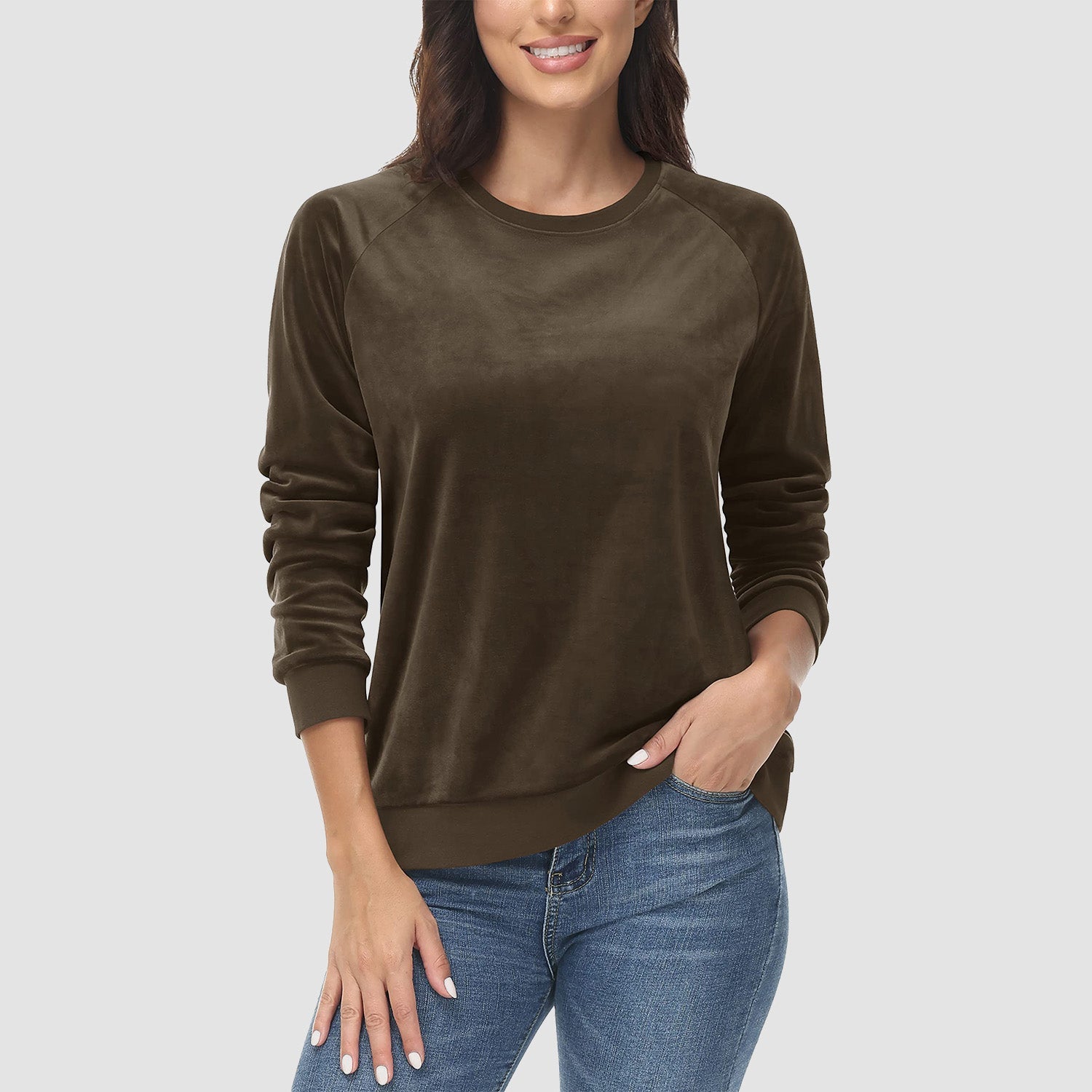 Women's Fleece Sweatshirt - Crewneck & Long Sleeve